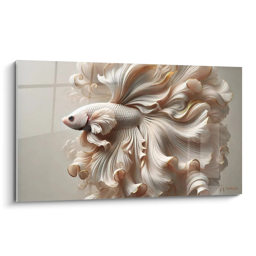 Tableau Vagues de Soie - Édition Poisson Betta Animaux