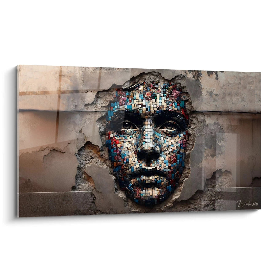Tableau Visage de la Résilience - Édition Mosaïque Street Art