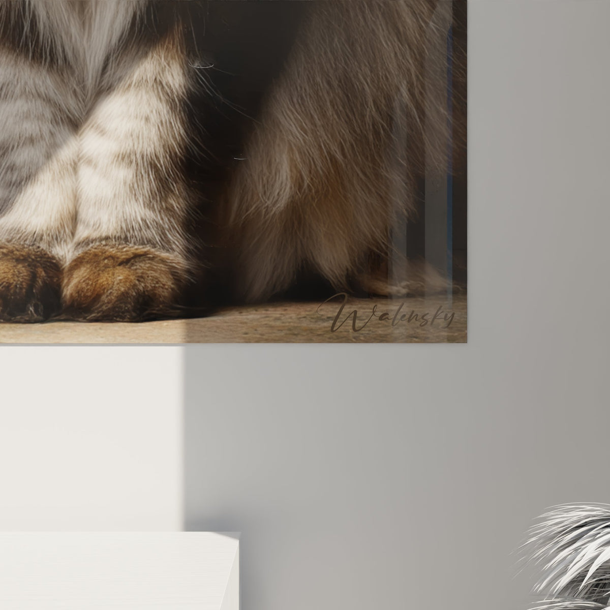 Vue d'ensemble du tableau Maine Coon majestueux, format mural parfait pour décoration intérieure raffinée